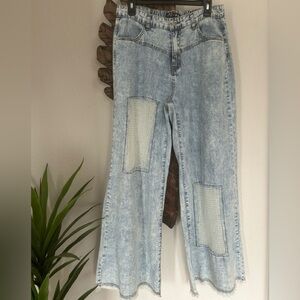 POL bar x pol wide leg Patchwork Alexa Rae beach boho Sz M Jean